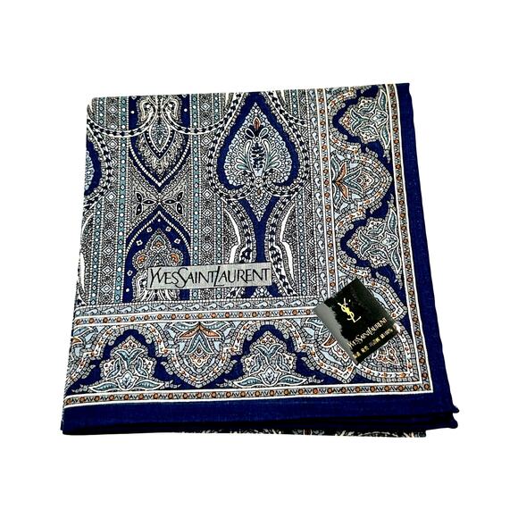 Yves Saint Laurent Vintage Handkerchief / Pocket Square / Small Scarf 19" - Picture 1 of 8